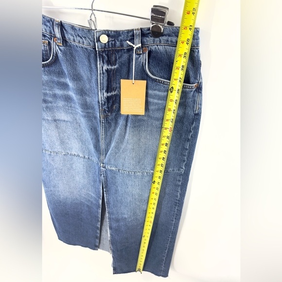 Reformation Tazz Denim Maxi Skirt Womens 30 Capsule Boho Festival Hemlock Wash - Picture 11 of 12